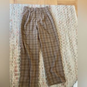 Brown plaid trousers